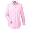 UltraClub Women's Pink Classic Wrinkle-Resistant Long-Sleeve Oxford