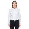 UltraClub Women's White Classic Wrinkle-Resistant Long-Sleeve Oxford