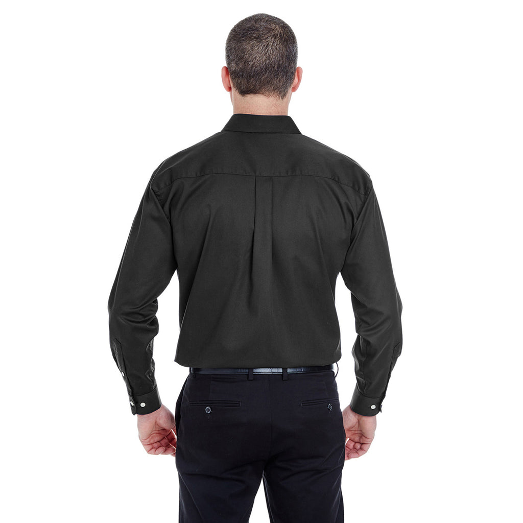 UltraClub Men's Black Whisper Elite Twill