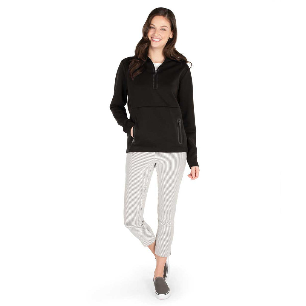 Charles River Unisex Black/Grey Seaport Quarter Zip Hoodie