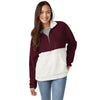 Charles River Unisex Maroon/Cream Oxford Quarter Zip