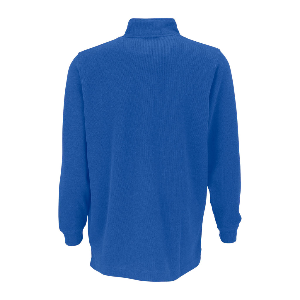 Vantage Men's Royal 1/4-Zip Flat-Back Rib Pullover