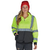 Charles River Unisex Lime/Black Quarter Zip High-Vis Sweatshirt