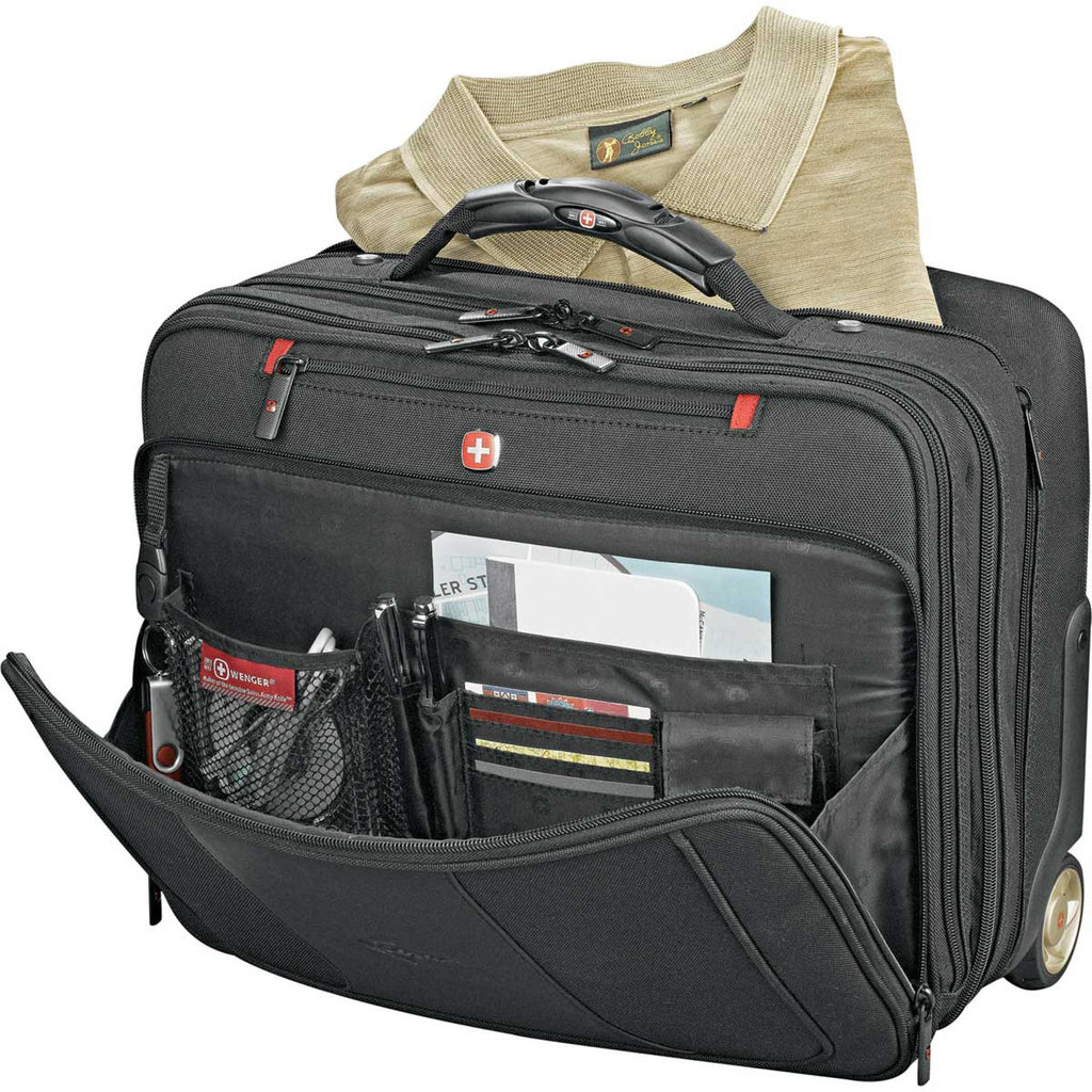 Wenger Black Transit Wheeled 17" Computer Briefcase