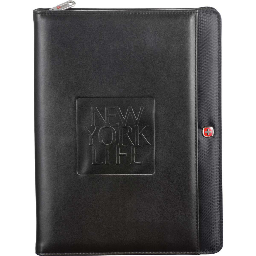 Wenger Black Tech Zippered Padfolio