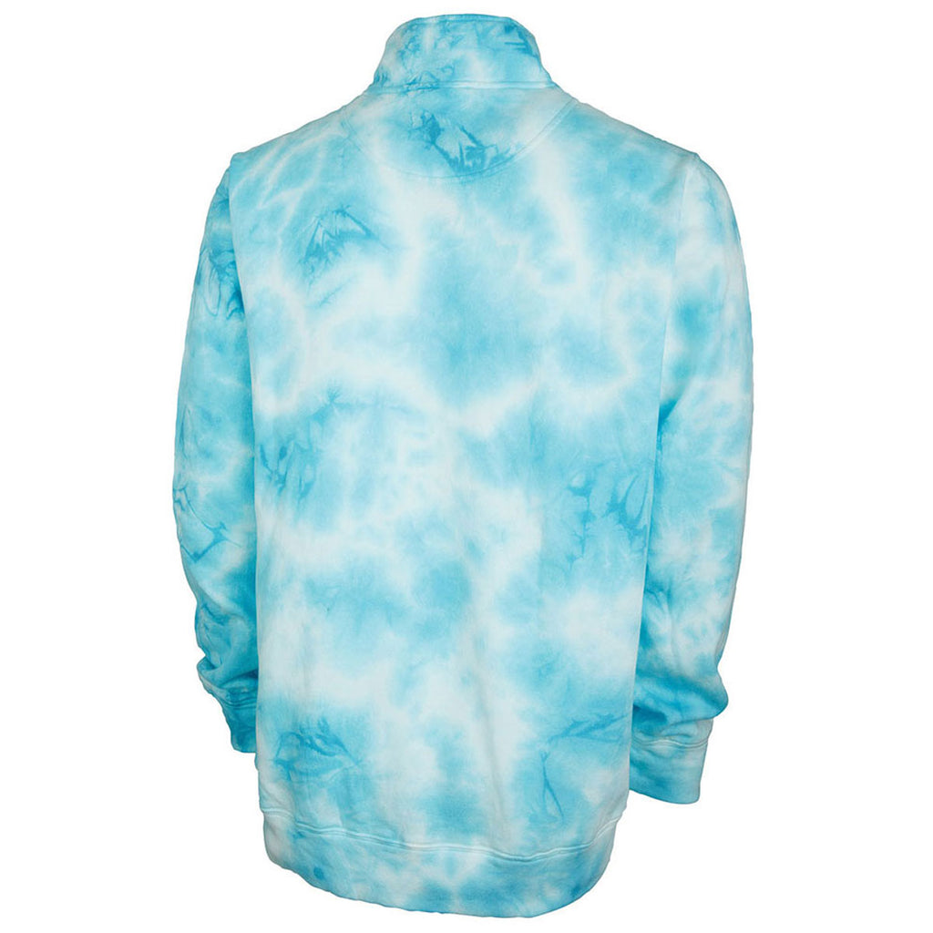 Charles River Unisex Aqua Tie Crosswind Quarter Zip Sweatshirt (Tie-Dye)