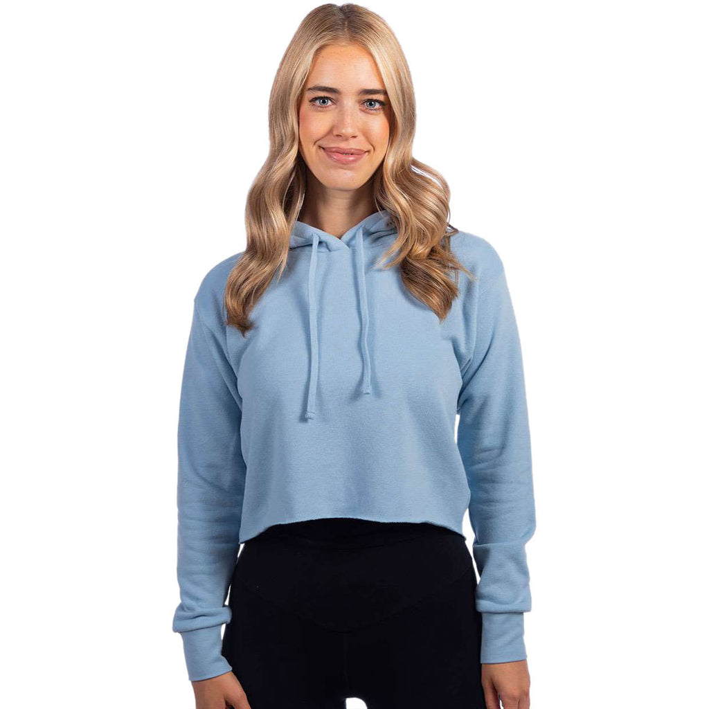 Next Level Women's Stonewash Denim Laguna Suede Hoodie