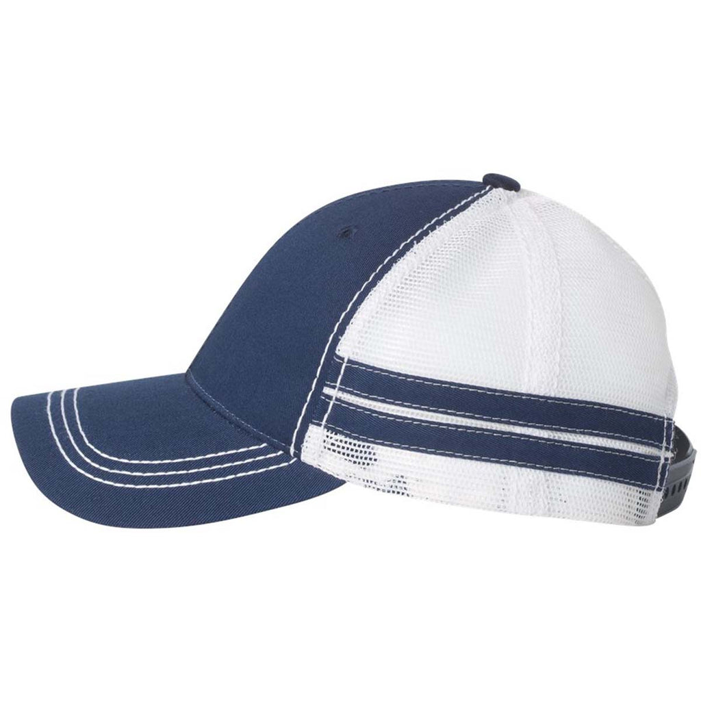 Sportsman Navy/White Trucker Cap with Stripes