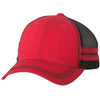 Sportsman Red/Black Trucker Cap with Stripes