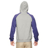 Jerzees Men's Oxford/Deep Purple 8 Oz. Nublend Colorblock Raglan Pullover Hood