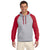 Jerzees Men's Oxford/True Red 8 Oz. Nublend Colorblock Raglan Pullover Hood