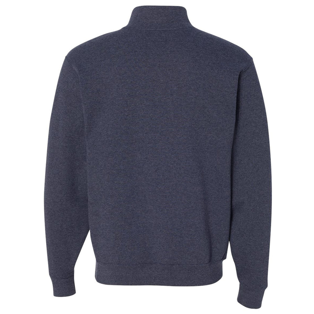 Jerzees Men's Vintage Heather Navy Nublend Cadet Collar Quarter-Zip Sweatshirt