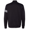 adidas Golf Men's Black/White Climalite 3-Stripes French Terry Quarter-Zip Pullover