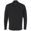 adidas Golf Men's Black/Bold Red Mixed Media Quarter-Zip Jacket