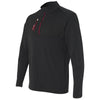 adidas Golf Men's Black/Bold Red Mixed Media Quarter-Zip Jacket