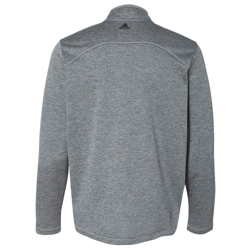 adidas Golf Men's Mid Grey Heather/Black Brushed Terry Heather Quarter-Zip