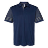 adidas Men's Team Navy Blue/Grey Five Striped Sleeve Sport Shirt