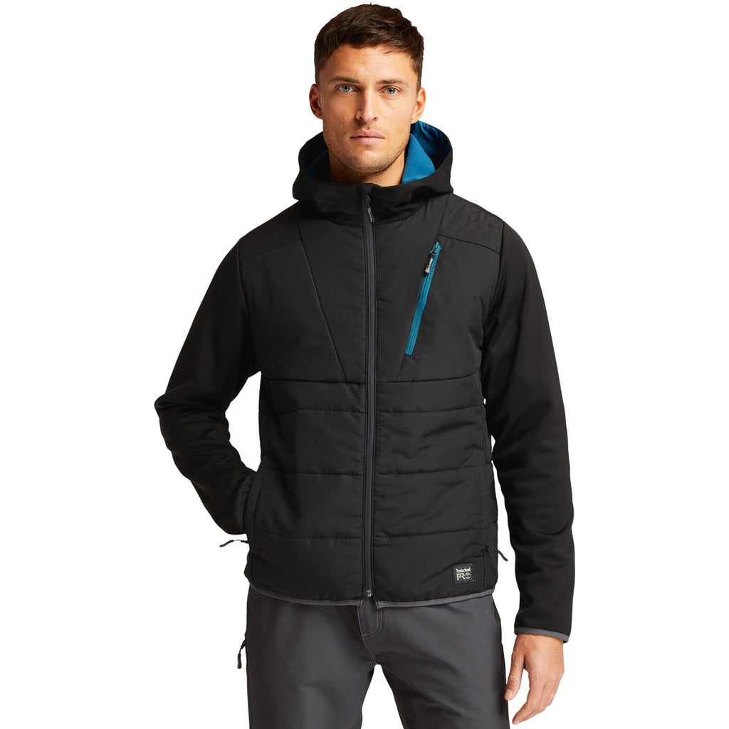 Timberland Men's Jet Black PRO Deadbolt Hybrid Midlayer Jacket