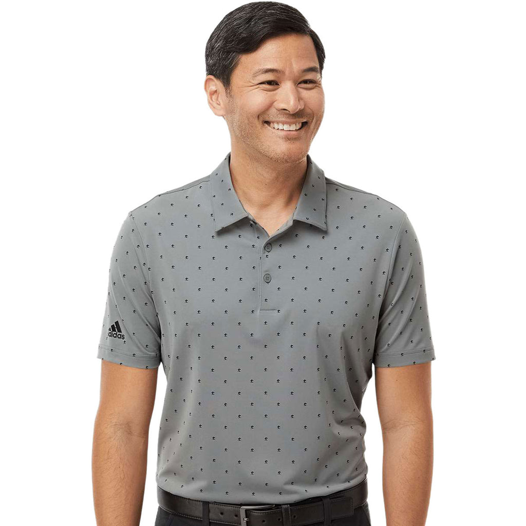 adidas Men's Grey Three/Black Pine Tree Polo