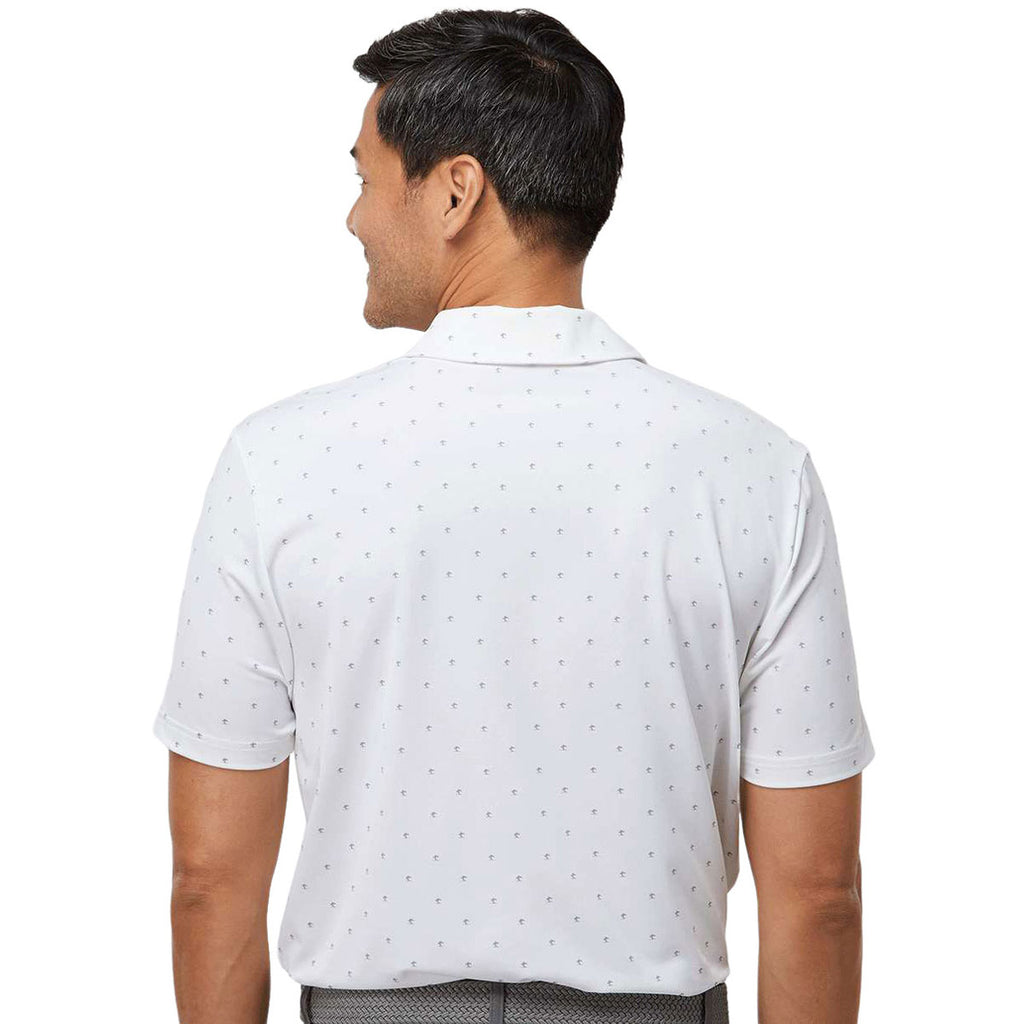 adidas Men's White/Grey Three Pine Tree Polo