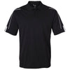 adidas Golf Men's Black/White Climalite 3-Stripes Cuff Sport Shirt