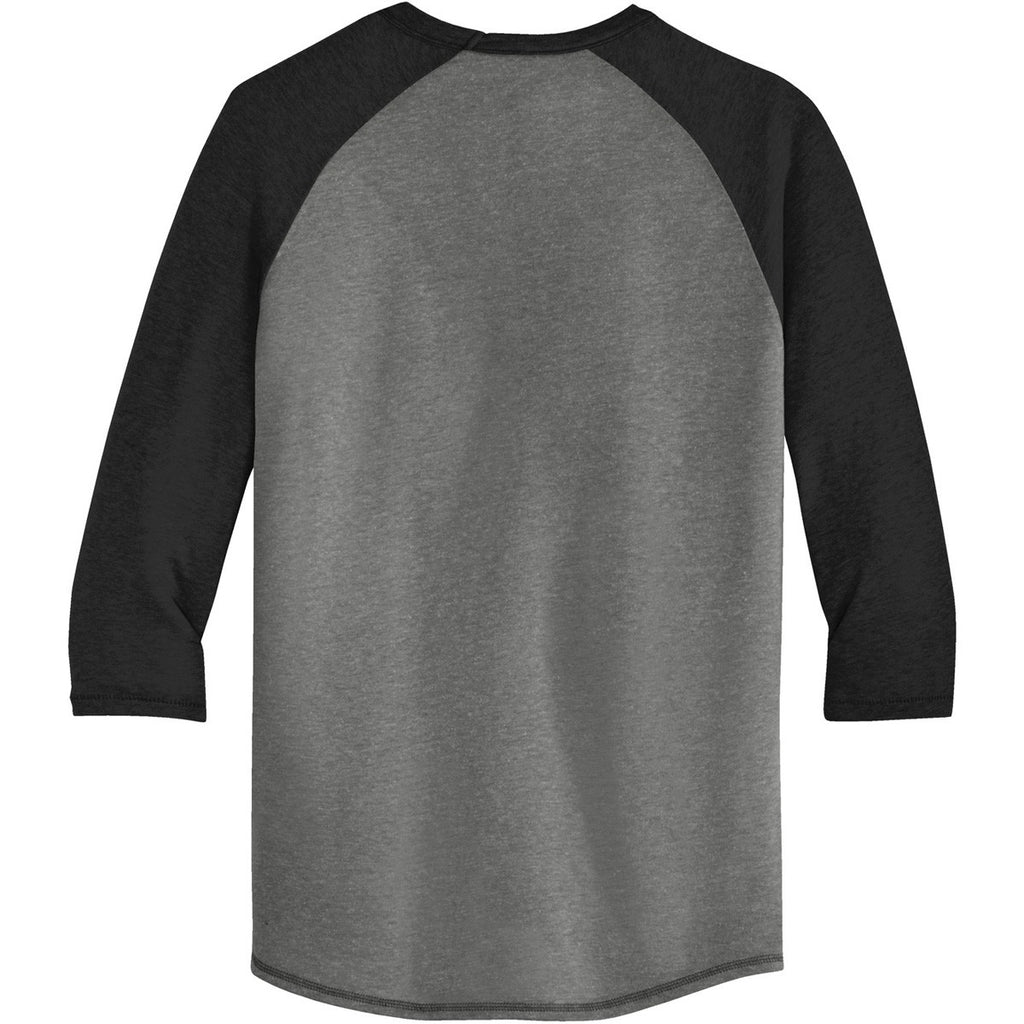 Alternative Apparel Men's Vintage Coal/Black Dugout 3/4-Sleeve Vintage 50/50 Tee