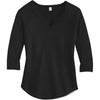 Alternative Apparel Women's Black/Black Outfield 3/4-Sleeve Vintage 50/50 Tee