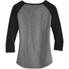 Alternative Apparel Women's Vintage Coal/Black Outfield 3/4-Sleeve Vintage 50/50 Tee