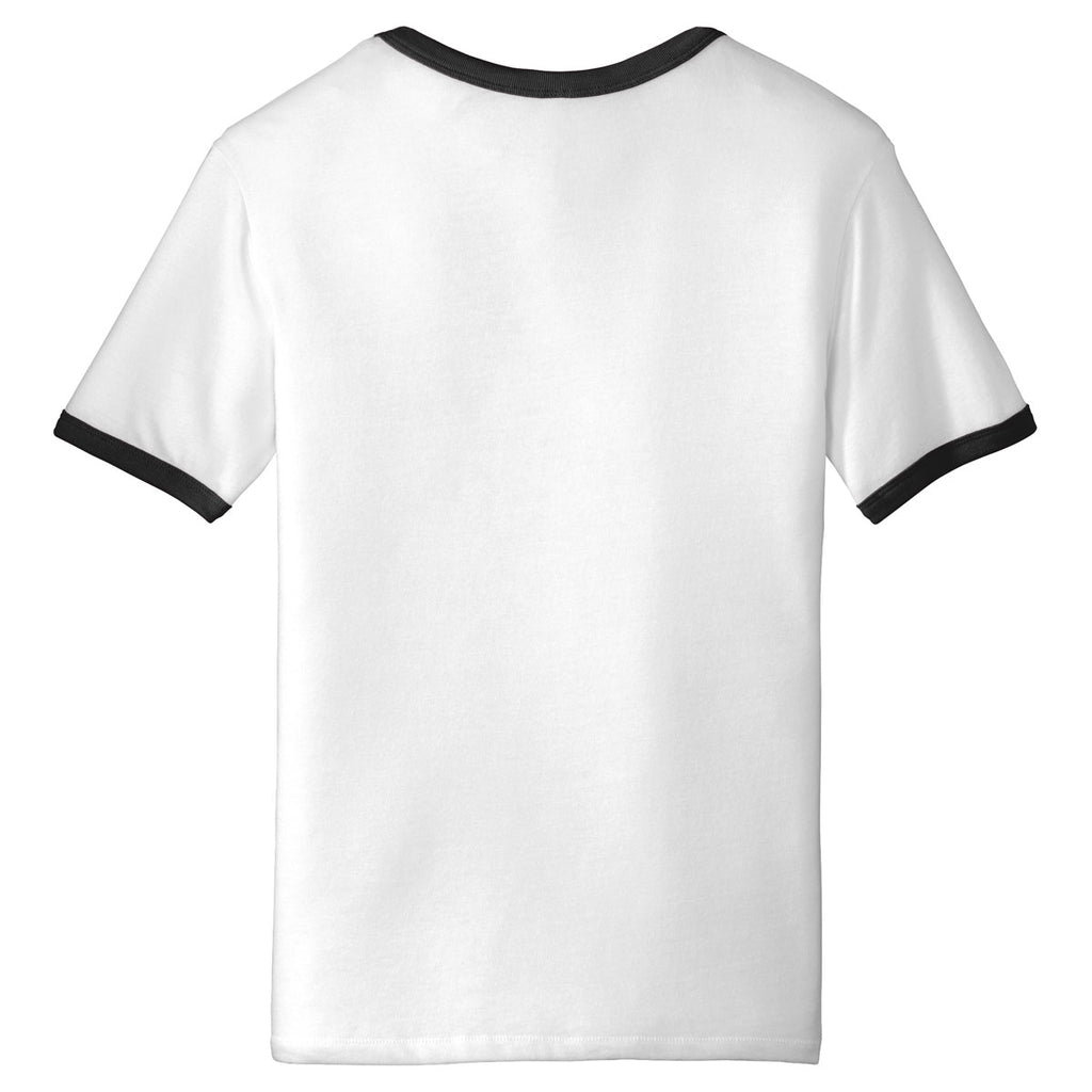 Alternative Apparel Men's White/Black Keeper Vintage 50/50 Ringer Tee