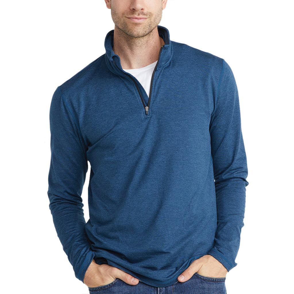 Marine Layer Men's Deep Denim Sport Quarter Zip