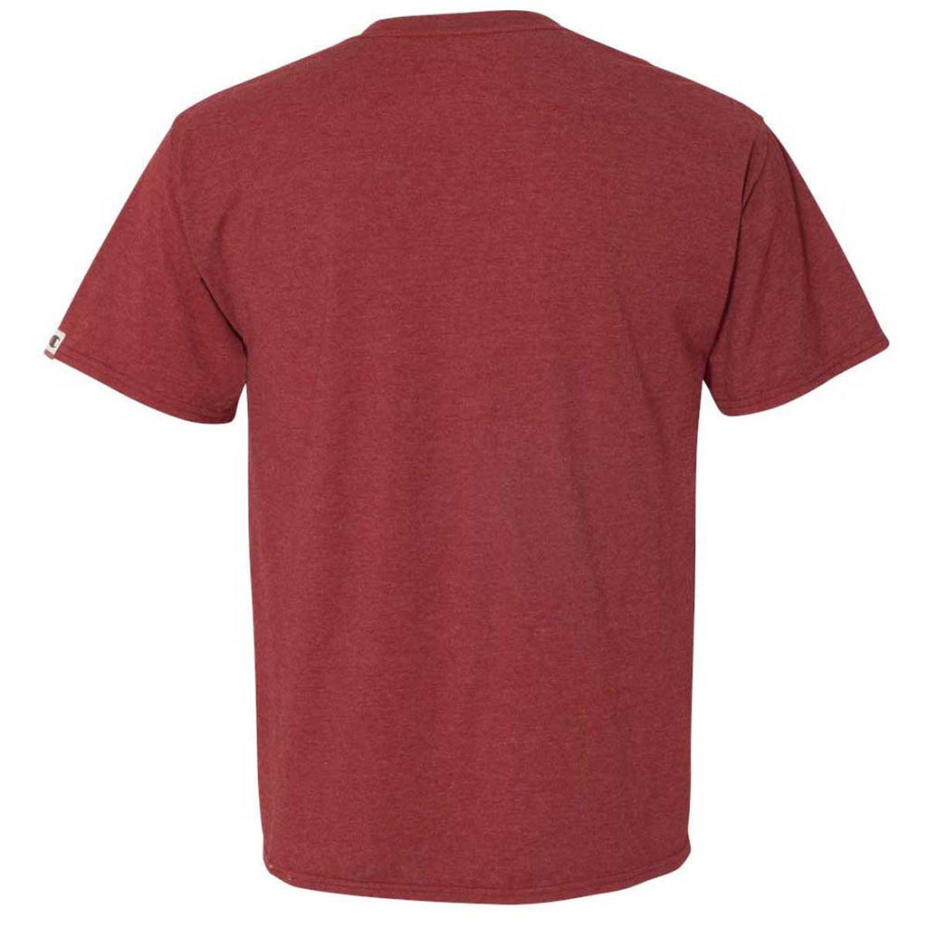 Champion Men's Carmine Red Heather Originals Soft-Wash T-Shirt