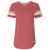 Champion Women's Carmine Red Heather Originals Triblend Varsity Tee