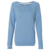 Champion Women's Blue Jazz Heather Originals French Terry Boat Neck Sweatshirt