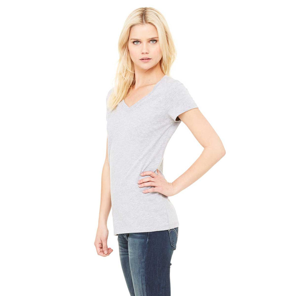 Bella + Canvas Women's Athletic Heather Jersey Short-Sleeve V-Neck T-Shirt