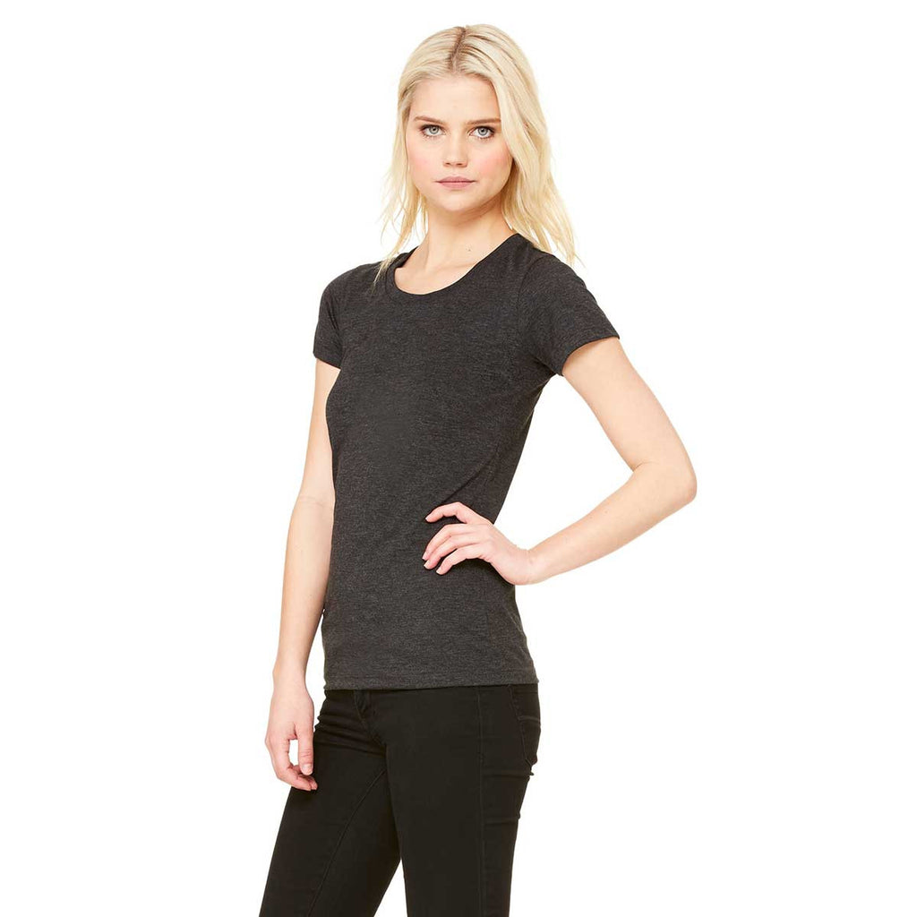 Bella + Canvas Women's Charcoal-Black Triblend Short-Sleeve T-Shirt