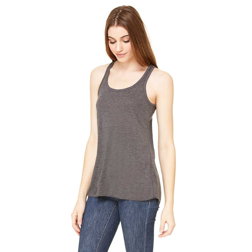 Bella + Canvas Women's Dark Grey Heather Flowy Racerback Tank