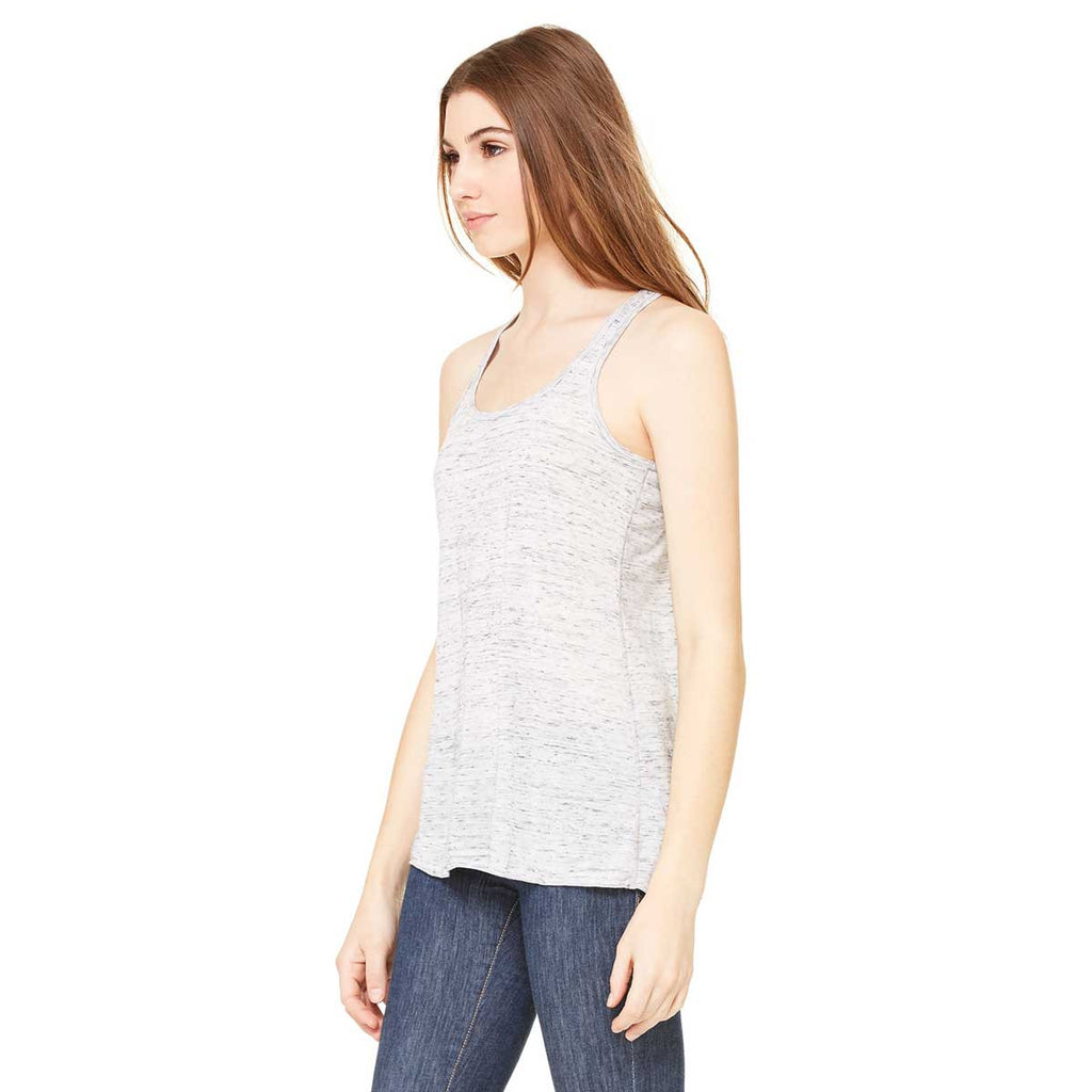 Bella + Canvas Women's White Marble Flowy Racerback Tank