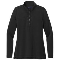 Brooks Brothers Women's Black Heather Mid-Layer Stretch Half Zip