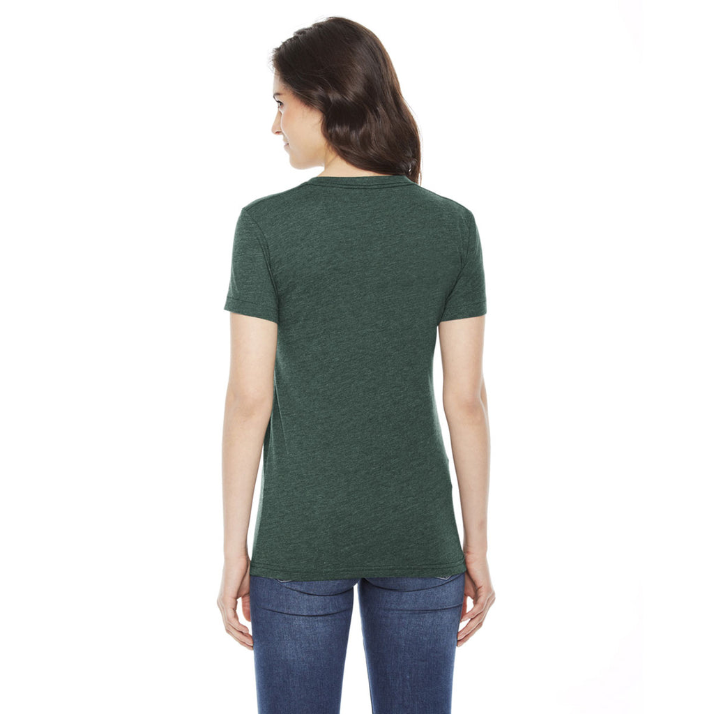 American Apparel Women's Heather Forest Poly-Cotton Short Sleeve Crewneck T-Shirt