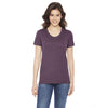 American Apparel Women's Heather Plum Poly-Cotton Short Sleeve Crewneck T-Shirt