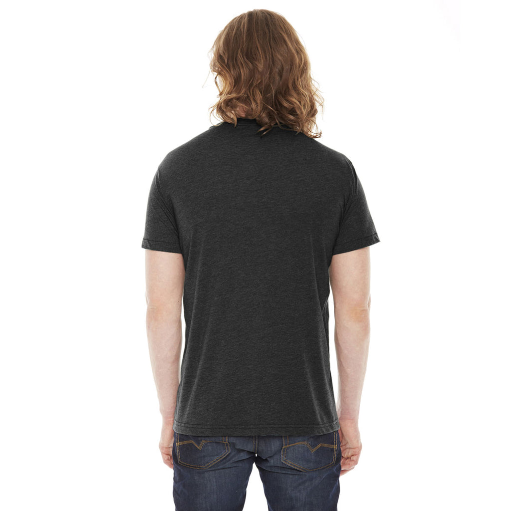 American Apparel Unisex Heather Black Poly-Cotton Short Sleeve Crewneck T-Shirt