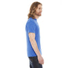 American Apparel Unisex Heather Lake Blue Poly-Cotton Short Sleeve Crewneck T-Shirt