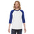 American Apparel Unisex White/Lapis Poly-Cotton Baseball Raglan Tee