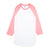 American Apparel Unisex Wht/Neo Htr Pink Poly-Cotton Baseball Raglan Tee