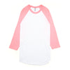 American Apparel Unisex Wht/Neo Htr Pink Poly-Cotton Baseball Raglan Tee