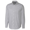 Cutter & Buck Men's Charcoal Tall Long Sleeve Epic Easy Care Stretch Oxford Stripe Shirt