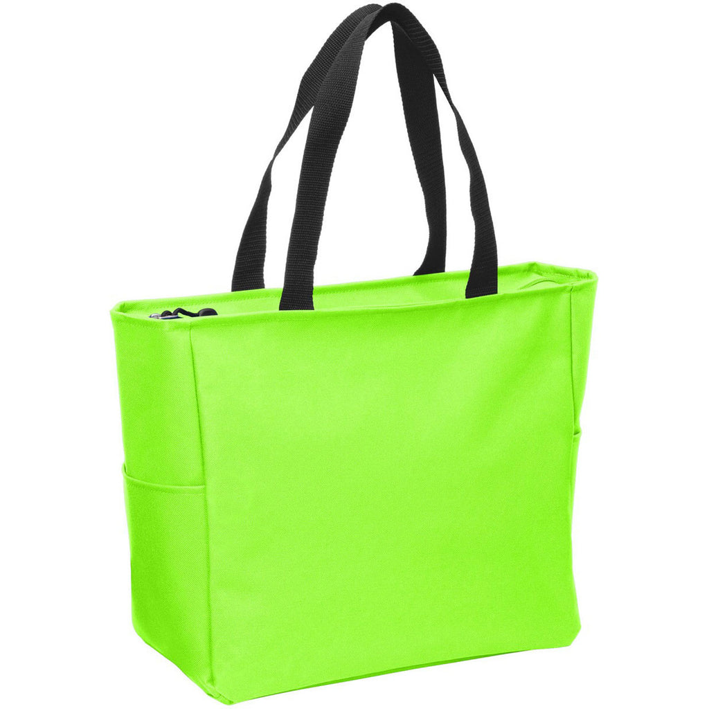 Port Authority Neon Green Essential Zip Tote