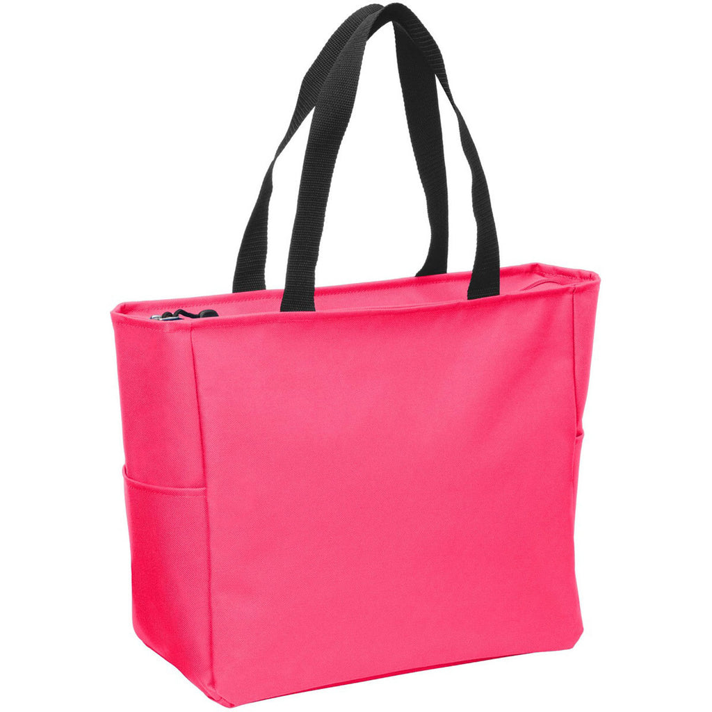 Port Authority Neon Pink Essential Zip Tote