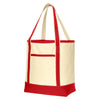 Port Authority Natural/Red Large Cotton Canvas Boat Tote