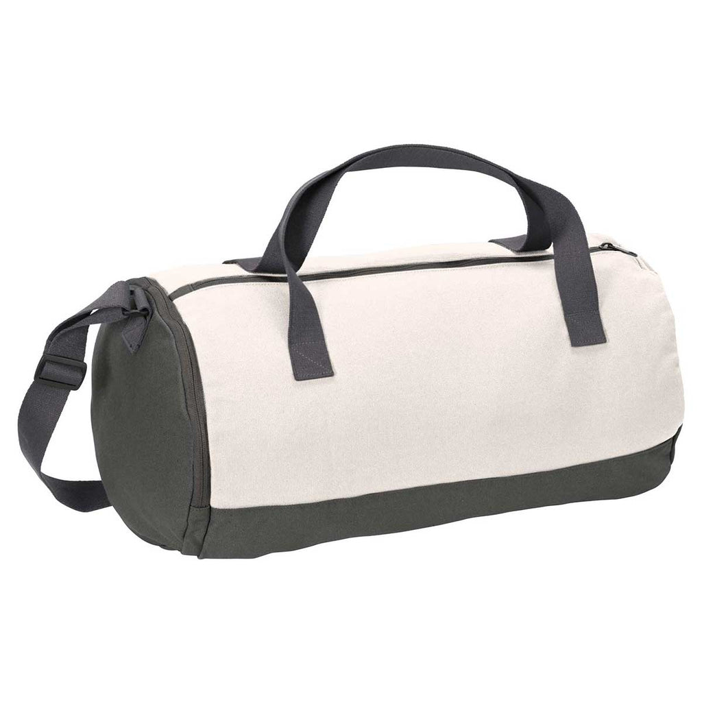 Port Authority Graphite Grey/Soft White Cotton Barrel Duffel